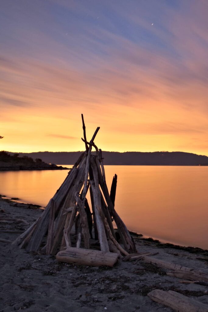 Sun set at Walter Hook beach.