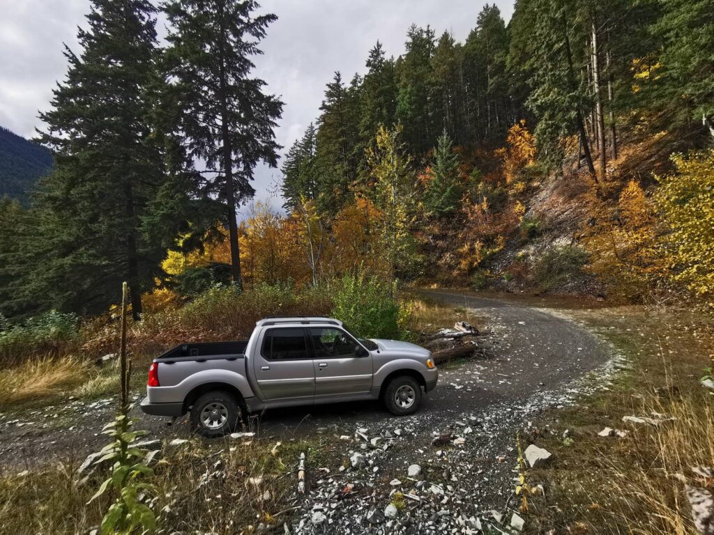 Dave's truck driving over rough terrain